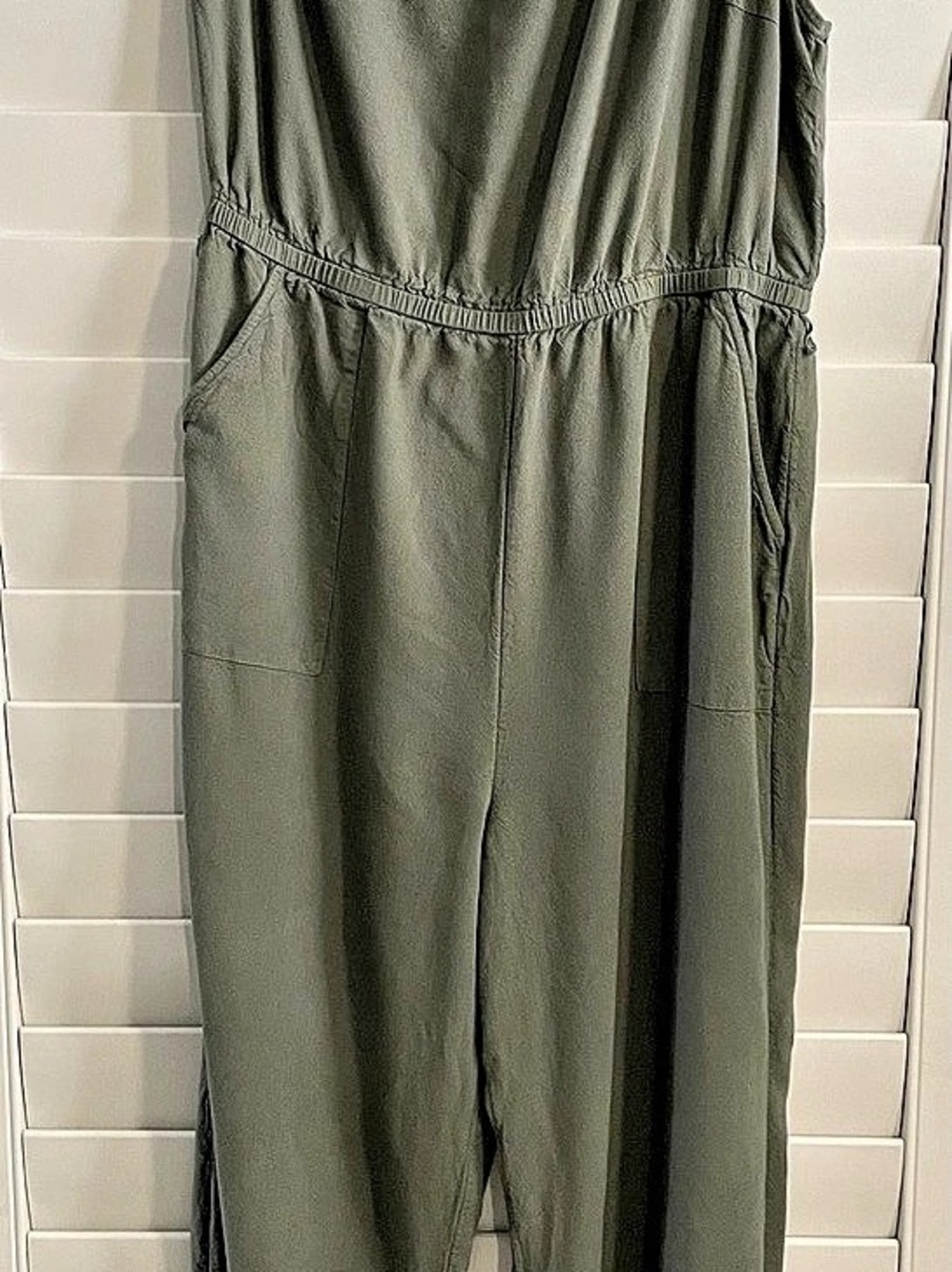 American Eagle Olive Green One Shoulder Jumpsuit XL Tall